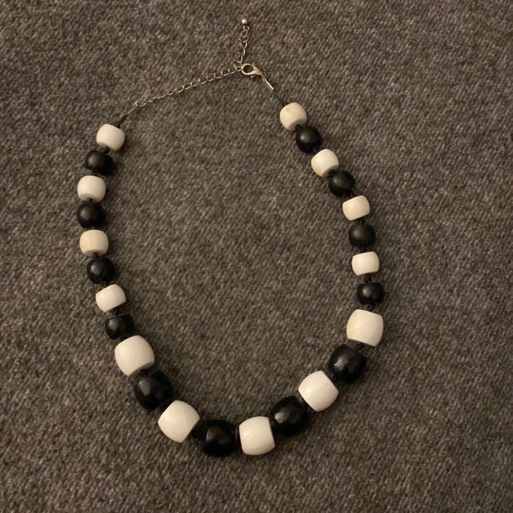 Black and White Beaded Necklace